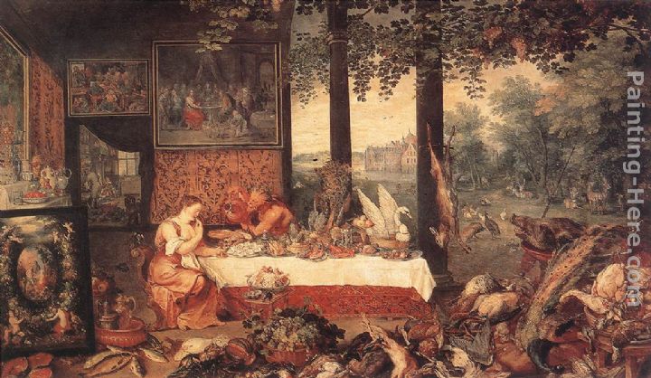 The Sense of Taste painting - Jan the elder Brueghel The Sense of Taste art painting